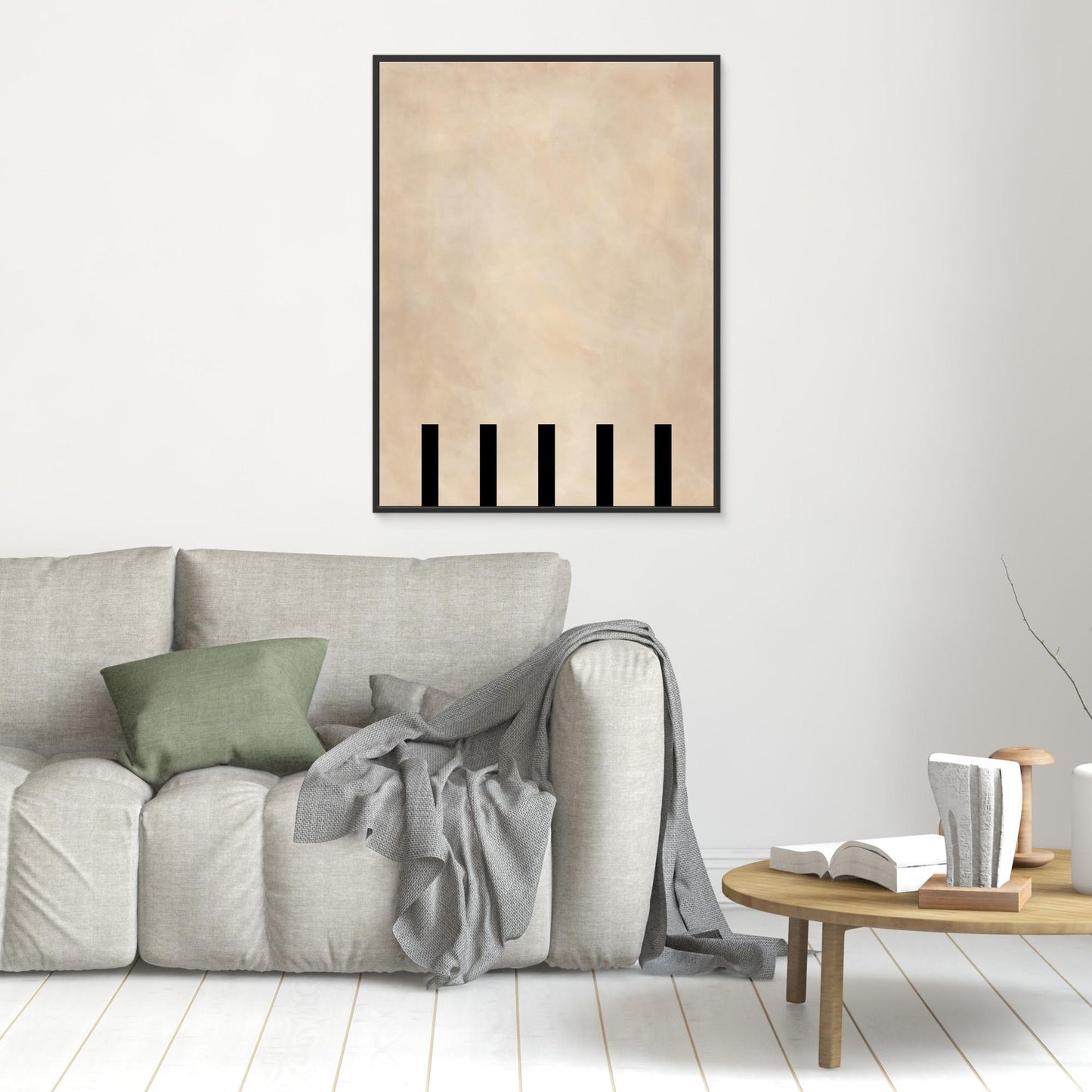 Beige Geometric Painting by Elena Ristova