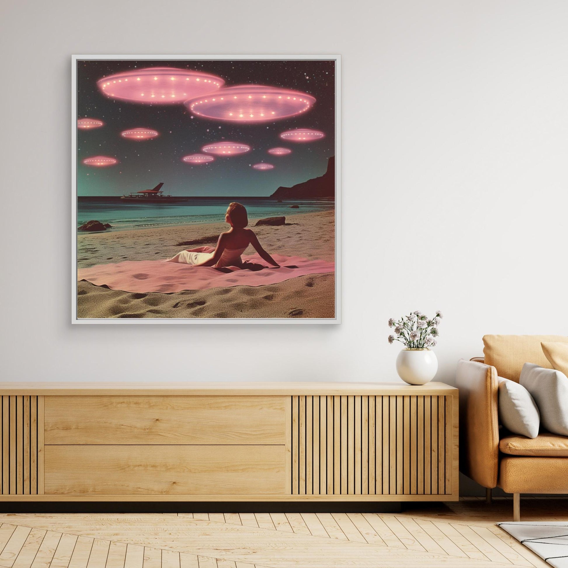 Alien Beach At Night Collage Art by Samantha Hearn