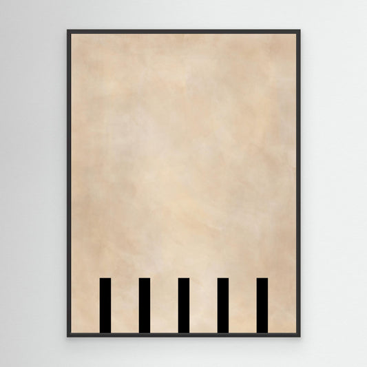 Beige Geometric Painting by Elena Ristova