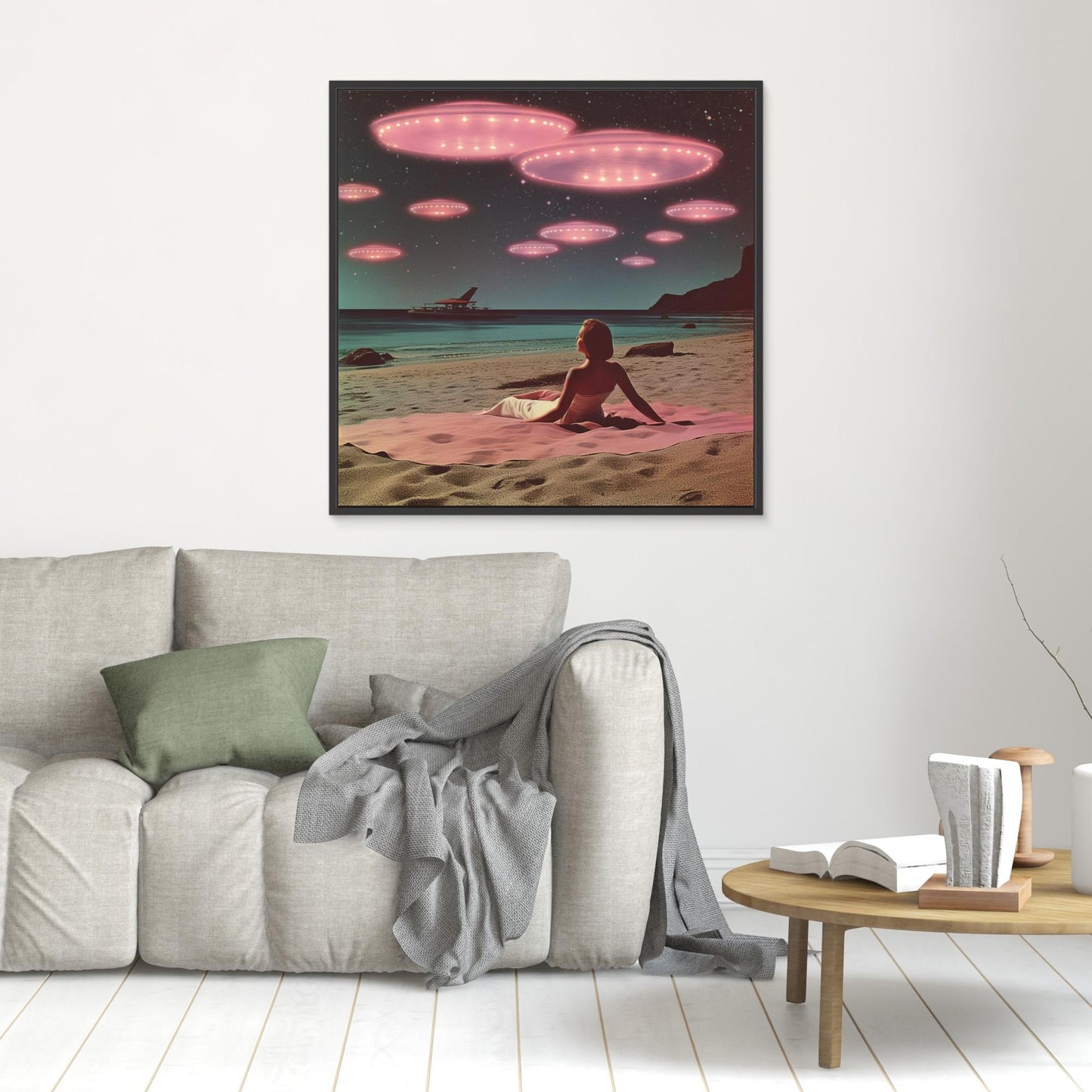 Alien Beach At Night Collage Art by Samantha Hearn