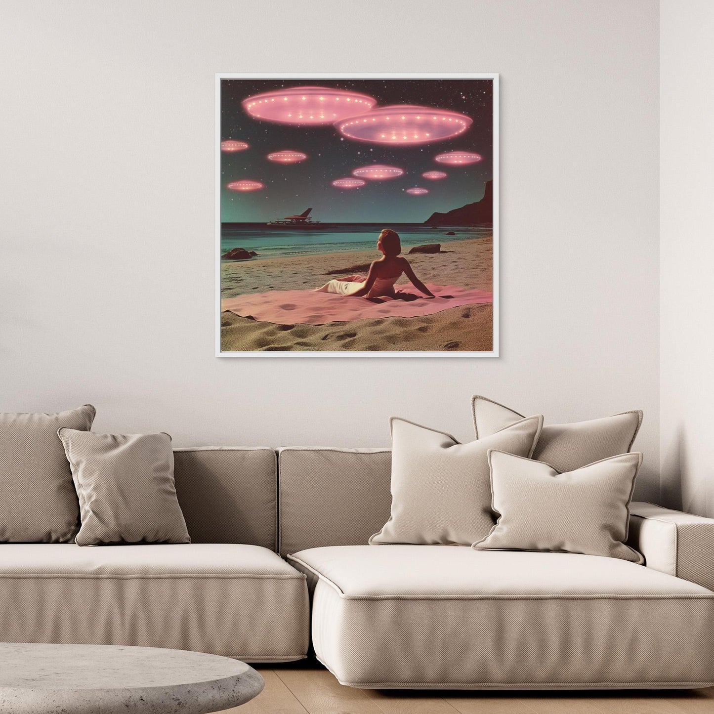 Alien Beach At Night Collage Art by Samantha Hearn